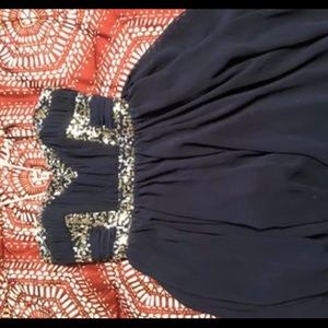 Strapless Navy Dress